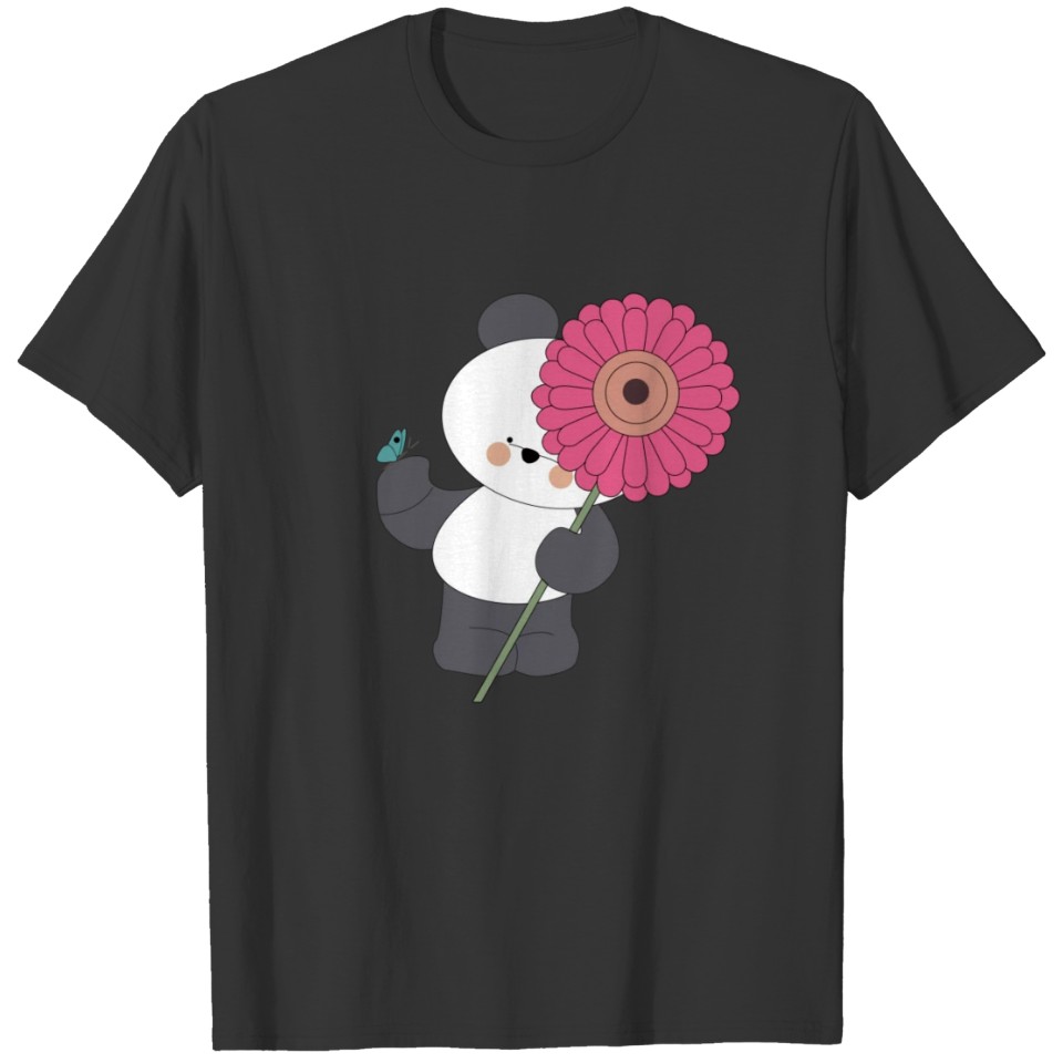 Happy Panda with a special Love Rose just for you T-shirt