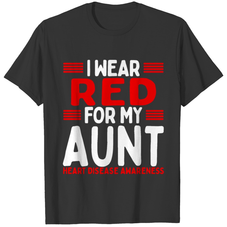 Red Aunt Niece Heart Disease Awareness Auntie T-shirt