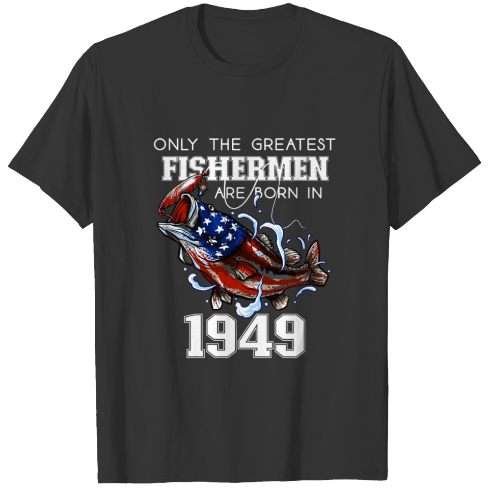 71St Birthday Gift 1949 Fisherman Bass Fishing 71 T-shirt