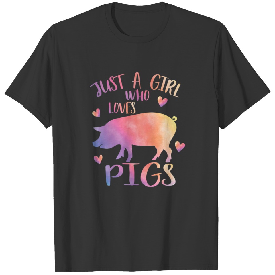 Just a Girl Who Loves Pigs Cute Pig Farmer Gift T Shirts