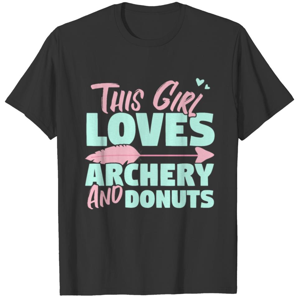 This Girl Loves Archery And Donuts Gift print T-shirt