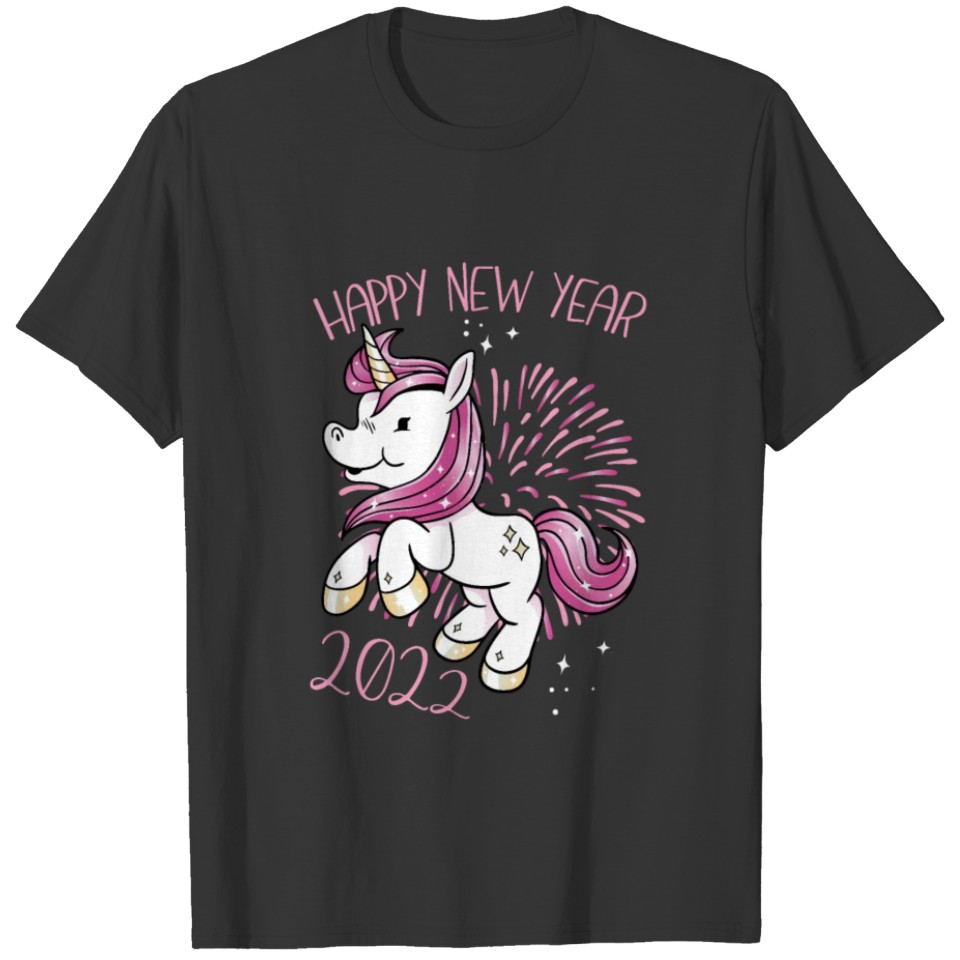 Happy New Year 2022 Rainbow Unicorn New Year’s Eve T-shirt