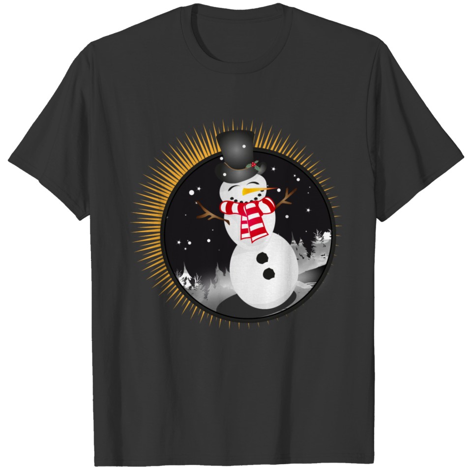 radiant snowman with scarf and hat T Shirts