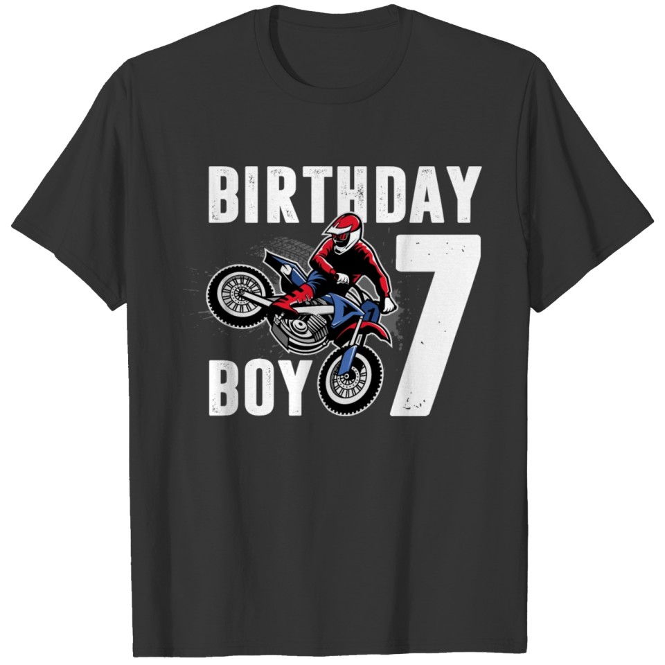 Motocross 7th Birthday Boys Motocross Birthday T-shirt