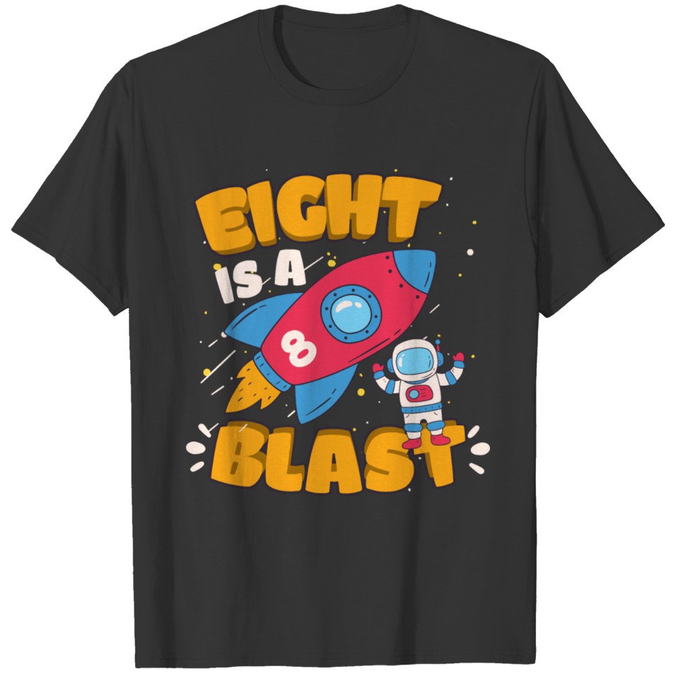 Astronaut 8th Space Birthday Rocket Birthday T-shirt