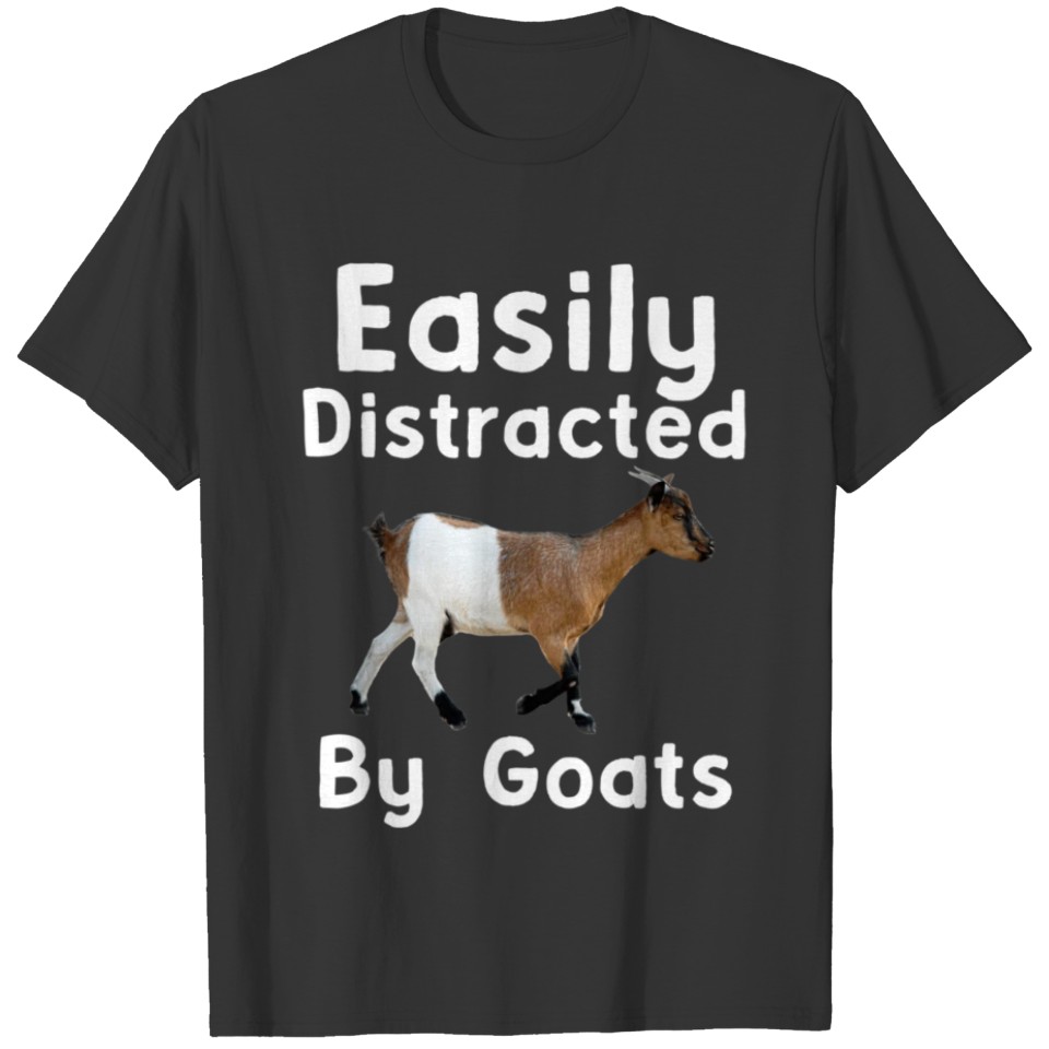 Funny Goat Easily Distracted By Goats Retro Vintag T-shirt