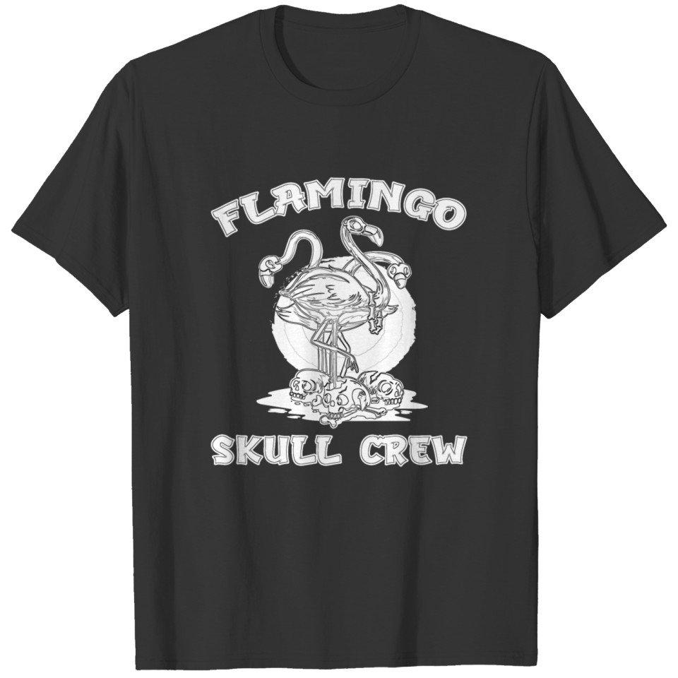 Flamingo Skull Halloween bones creepy T Shirts