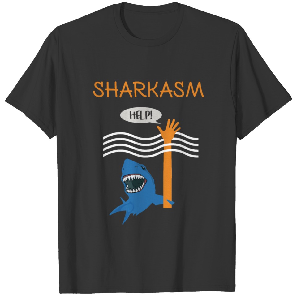Funny Teacher Shark Hand Help Sharkastic Quote Sha T Shirts