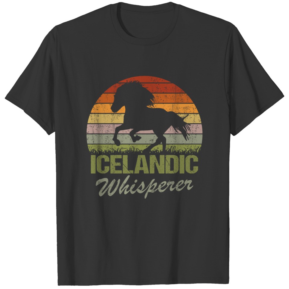Icelandic Iceland Horse Tölt Whisperer Vintage dis T-shirt