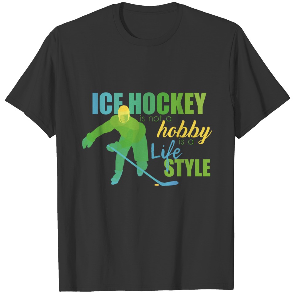 Ice hockey stick ice sport team ice skate T-shirt