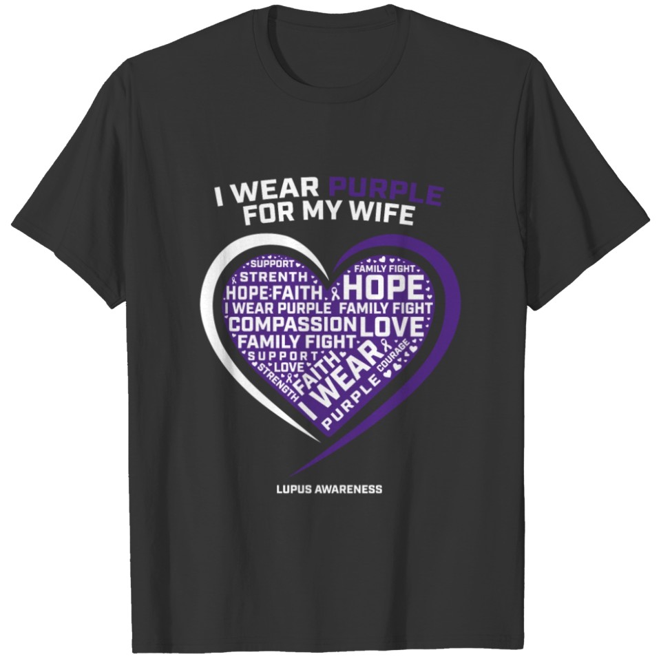 Products Men Husband I Wear Purple For Wife Lupus T Shirts