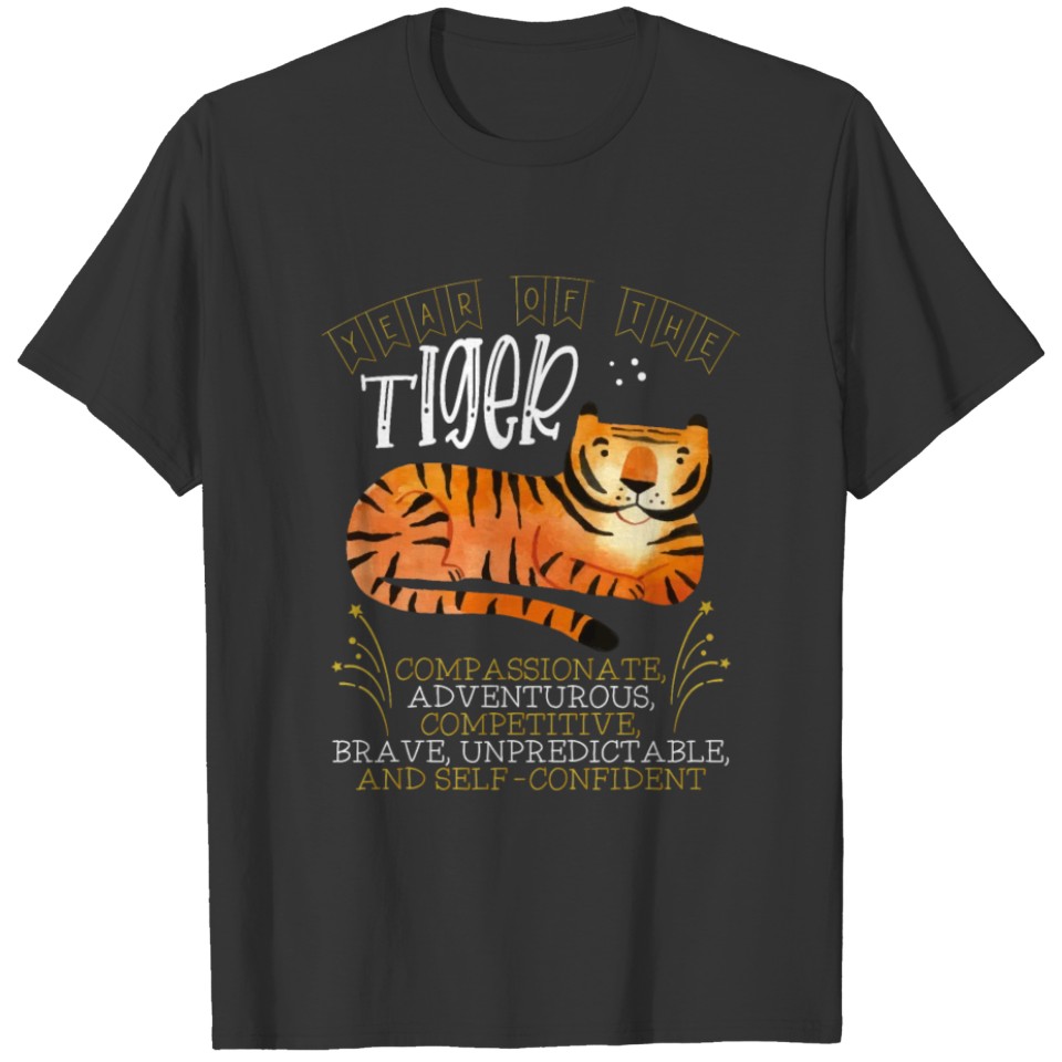 Year Of Tiger Happy New Year Chinese Zodiac Lunar T-shirt
