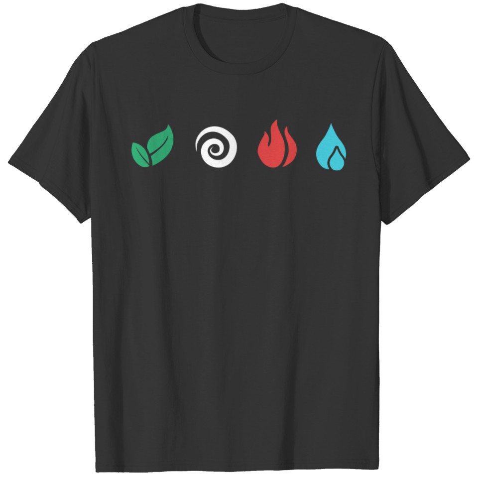 4 elements earth wind fire water T-shirt