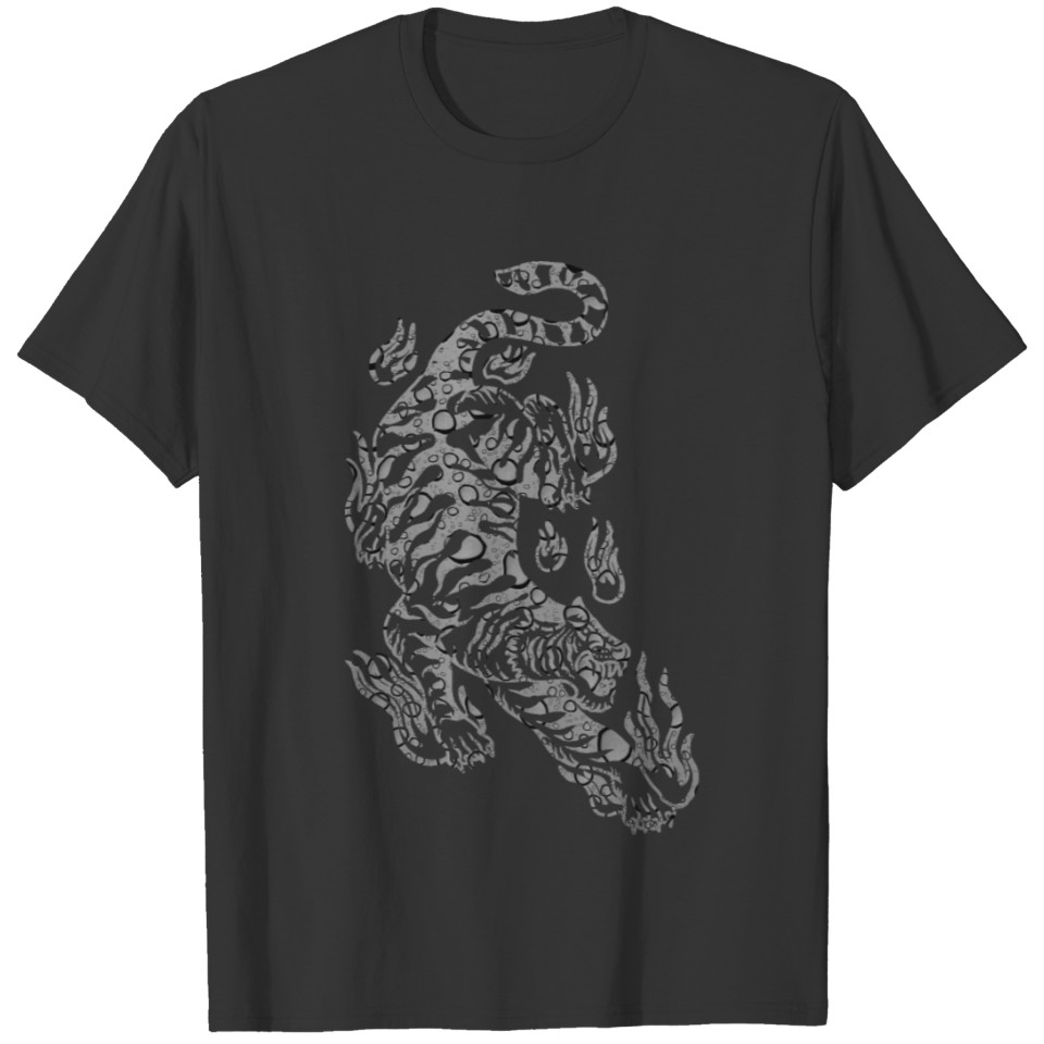 Flaming Grey Water Tiger T-shirt