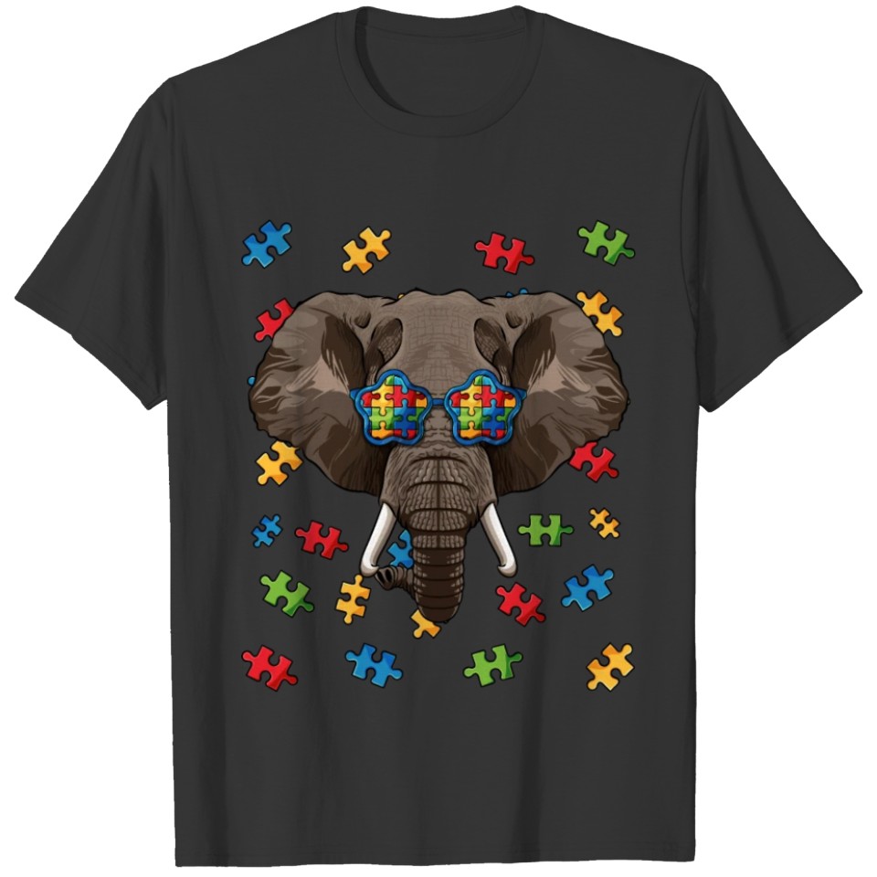 Autism Awareness Elephant Puzzle Sunglasses Autist T-shirt