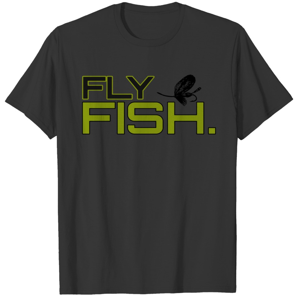 Fly Fish Fishing Gifts Unisex Olive Green Flies Li T-shirt