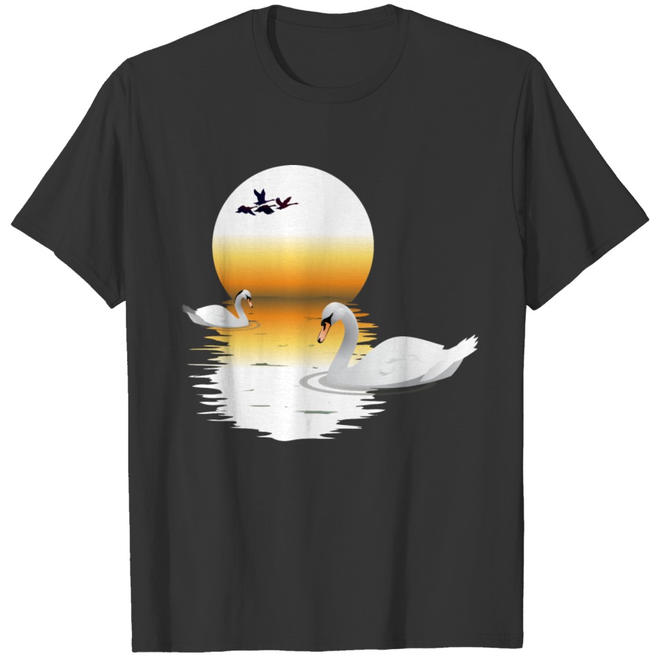 Water Sunset Retro Swann T-shirt