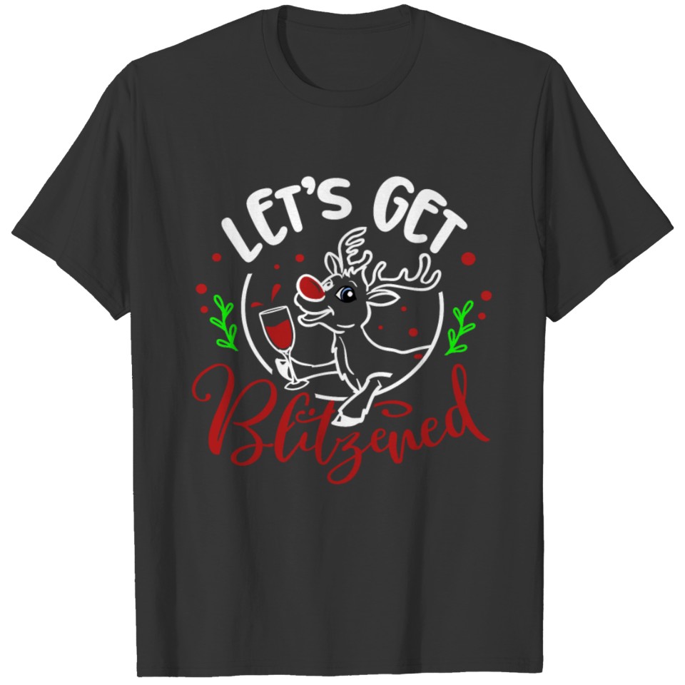 Rudolph & Blitzen Christmas gift idea for wine T-shirt