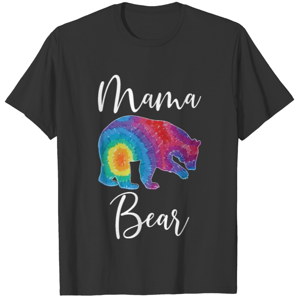 Mama Bear Tie Dye Family Vacation & Camping Gift T Shirts