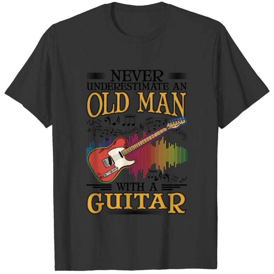 Guitarist Old Man Guitar Grandpa Bass T-shirt