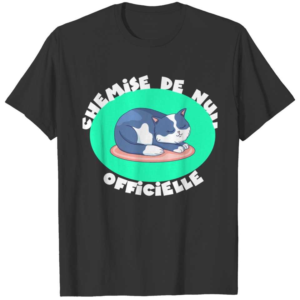 Chemise de nuit officielle avec chat T-shirt