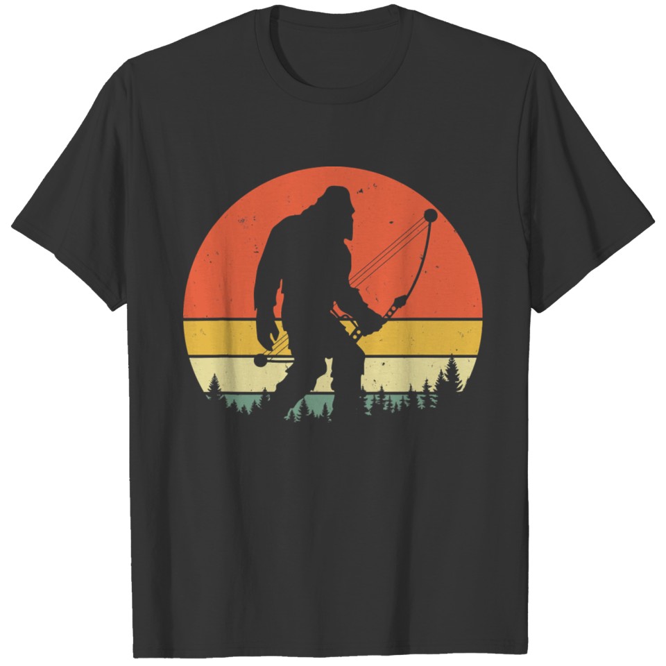 Bigfoot Hunter Arrow Vintage Sasquatch Bow Hunting T-shirt