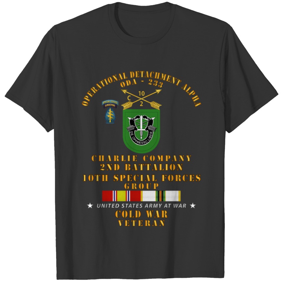 Army ODA 233 C Co 2nd Bn 10th SFG w COLD T-shirt