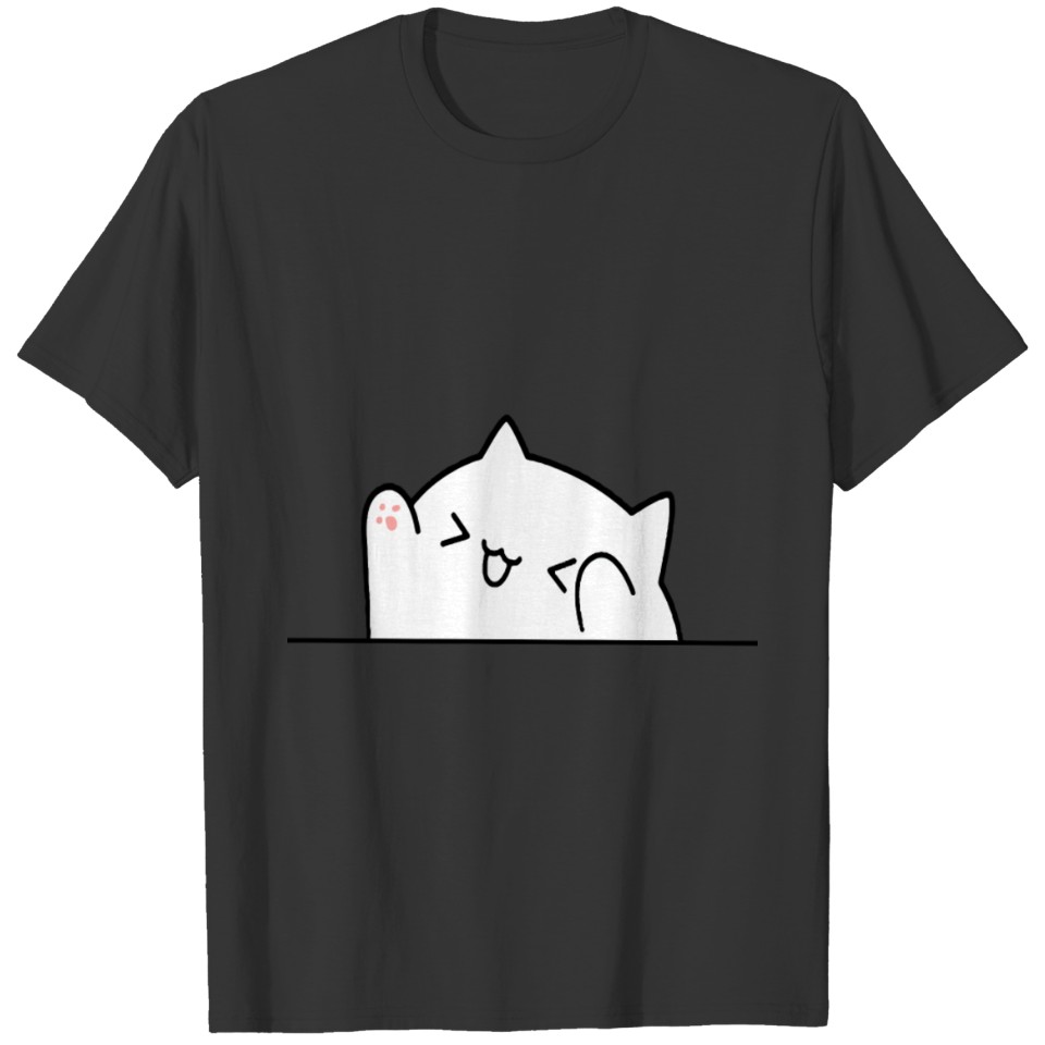 Cute Funny Cheering Bongo Cat Meme T-shirt