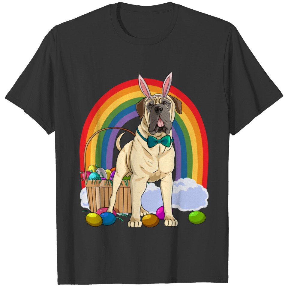 English Mastiff Easter Eggs Bunny Dog T Shirts