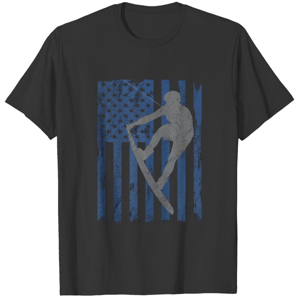 American Flag Wakeboard Wakeboarding Zip T Shirts