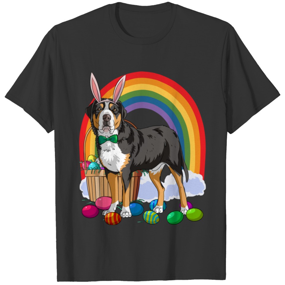 Greater Swiss Mountain Dog Easter Eggs Bunny T Shirts
