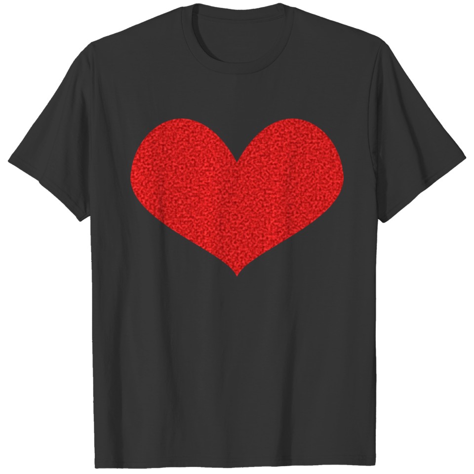 textured red heart T-shirt
