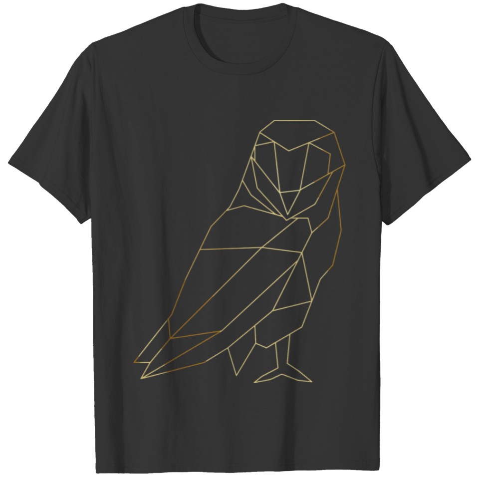 Geometric Gold Owl Tee Polygonal Owl Kids Gifts T-shirt