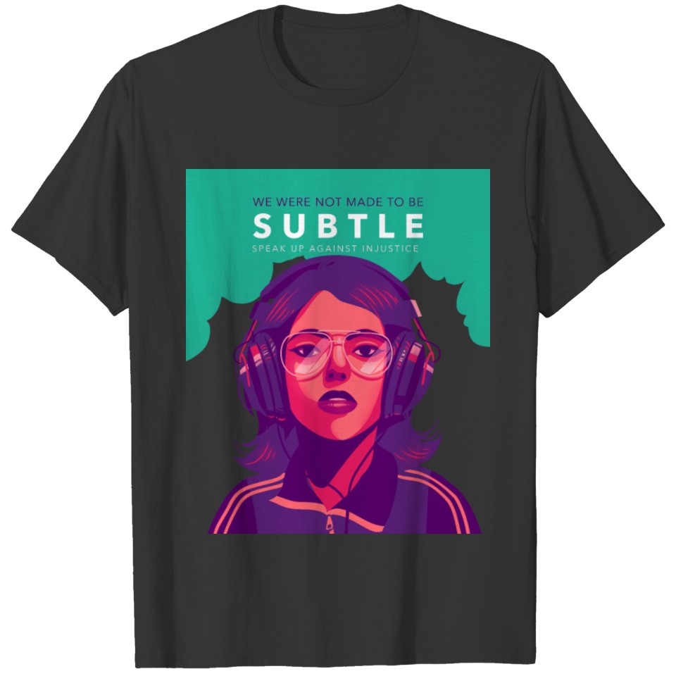 listen to music stylish girl T-shirt