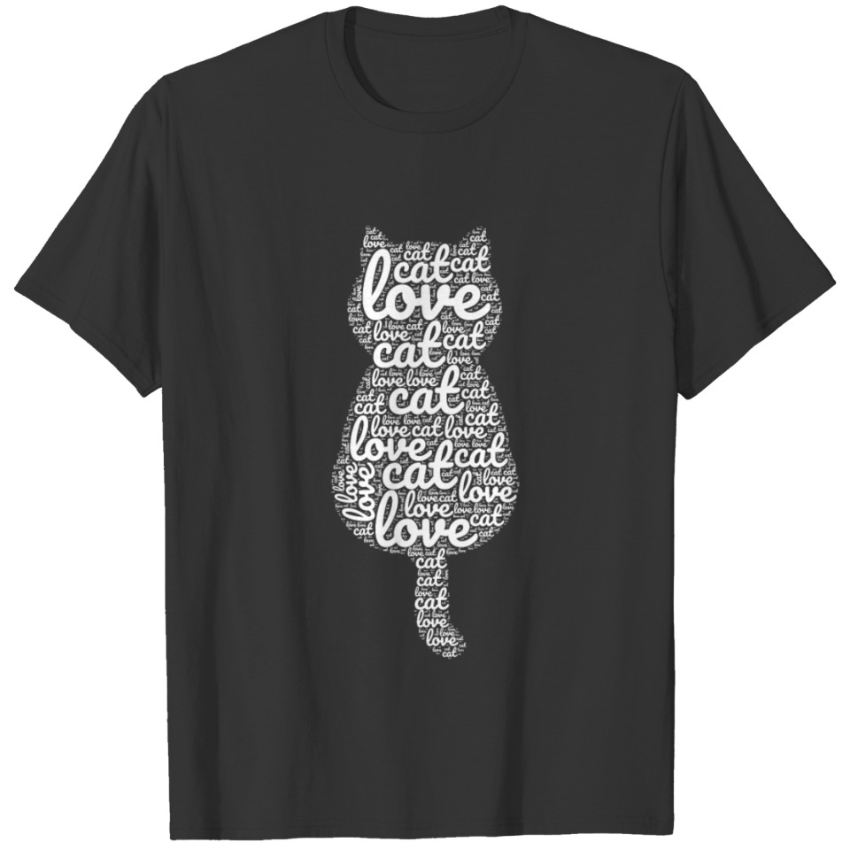 Funny Cat Women Girls Boys Cat Love Cute T-shirt