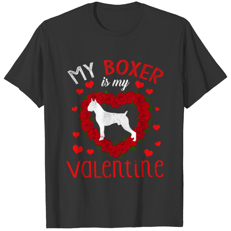Dog Animal Hearts Day Boxer My Valentines Day T-shirt