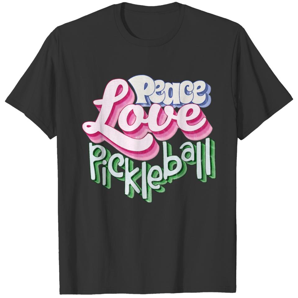 Peace Love Pickleball Retro T-shirt