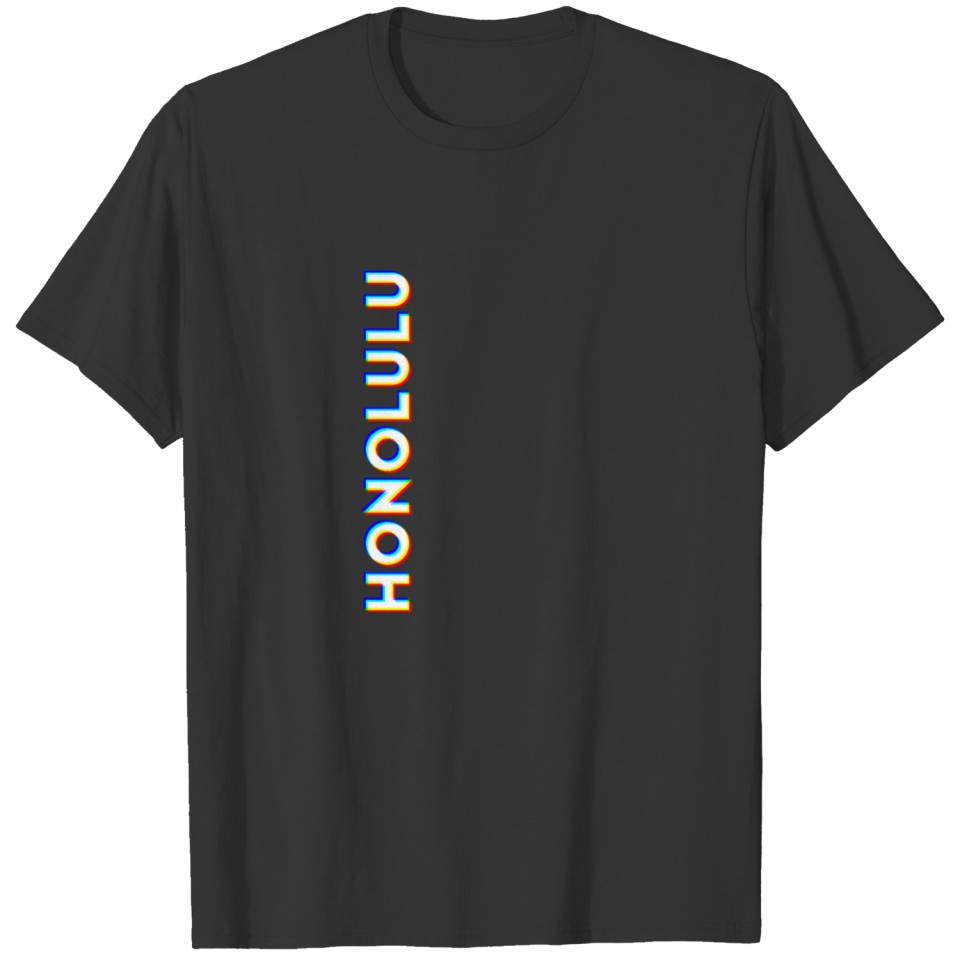 Honolulu Hawaii CMYK Glitch Type T-shirt