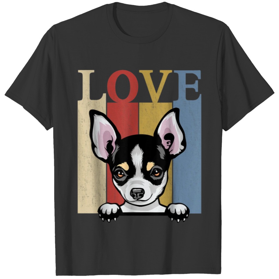 I Love My Chihuahua Dog Retro Vintage 60s 70s Dog T Shirts