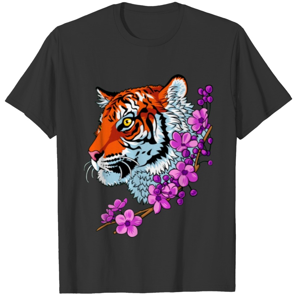 Tiger flowers Tattoo T-shirt