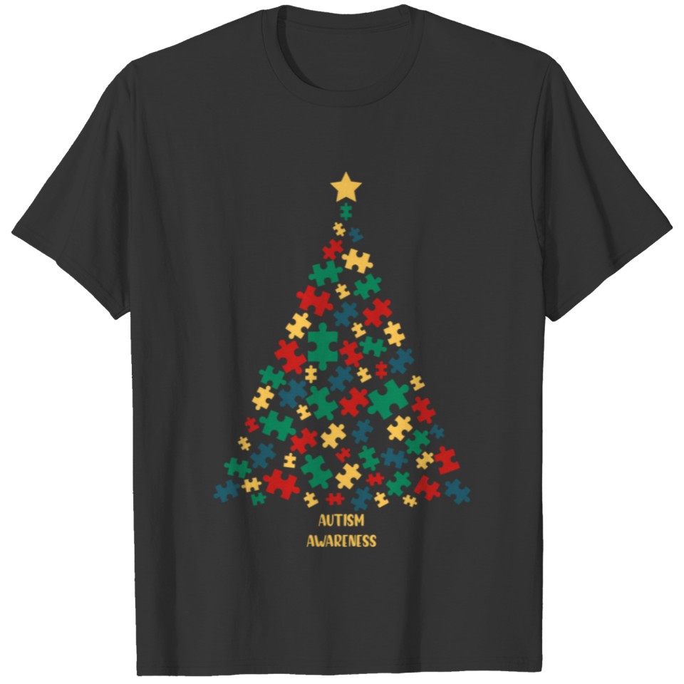 Autism Tree Christmas Autism Awareness T-shirt