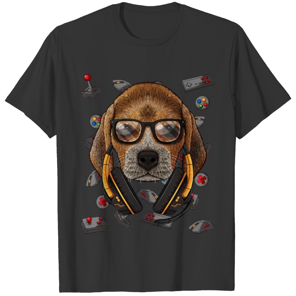 Gamer Beagle Gaming Dog Video Game Player Boys Kid T-shirt