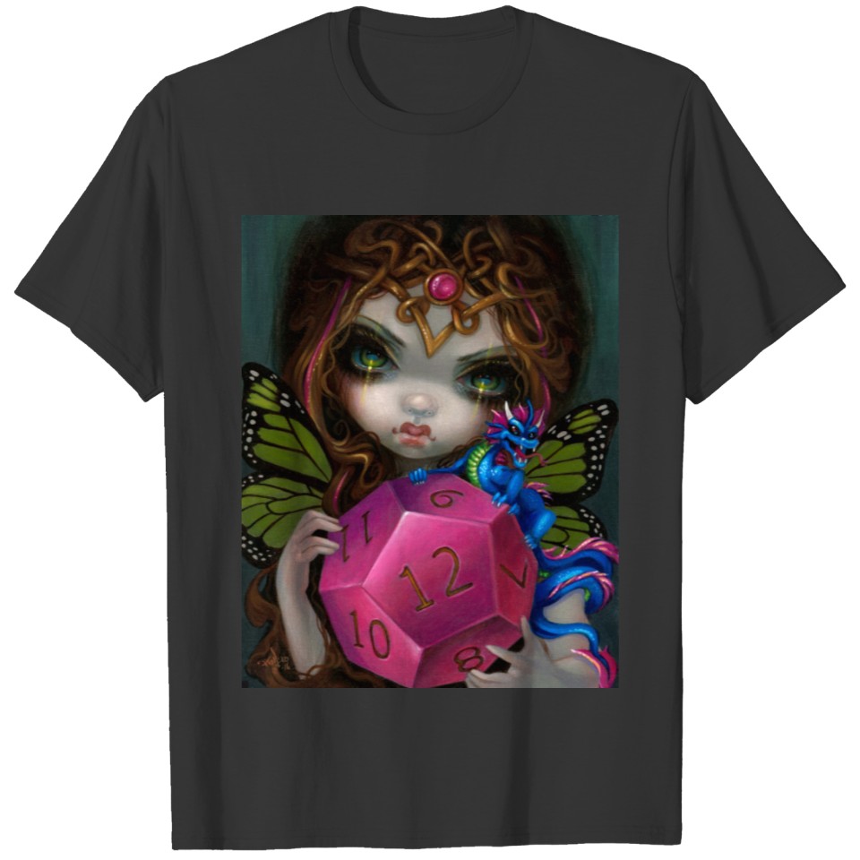 8 Sided Die Gamer Girl Fairy Dragon T Shirts