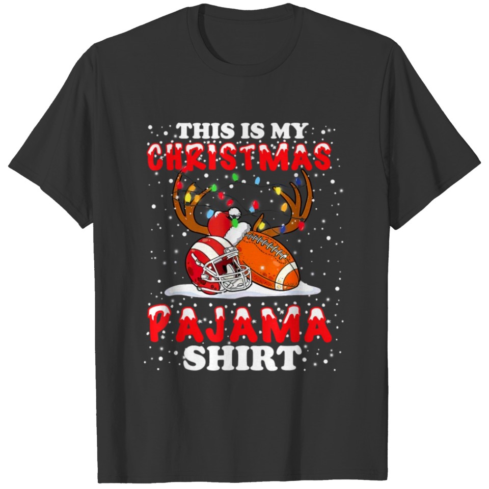 American Football This Is My Christmas Pajama Foot T-shirt