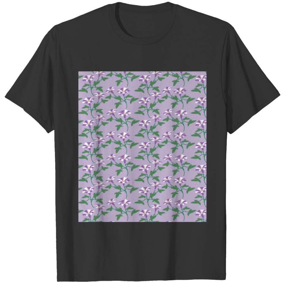 Bright colorful Flowers on purple T-shirt