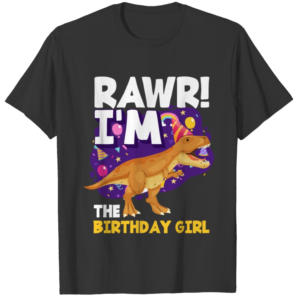 Dino Birthday Girl Dinosaur Birthday Party T Shirts