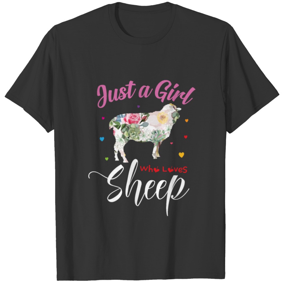 Just A Girl Who Loves Sheep Funny Cute Animal T-shirt