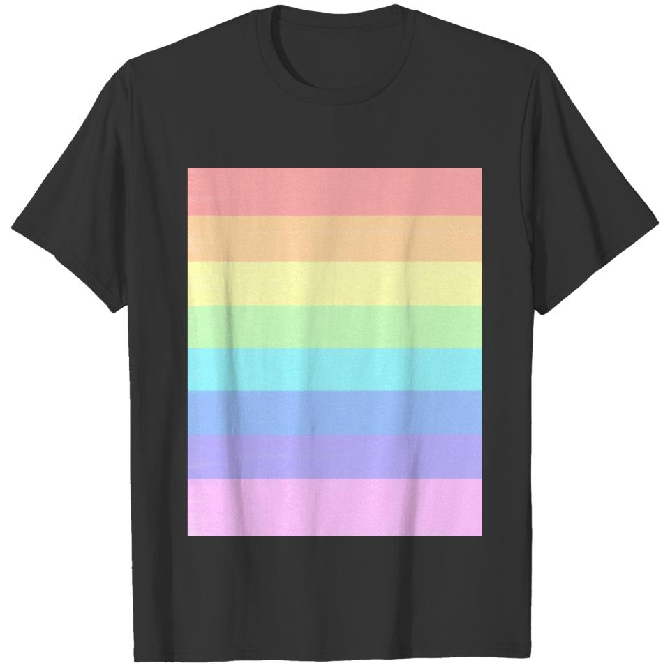 Unicorn pastel stripes watercolor artwork T-shirt