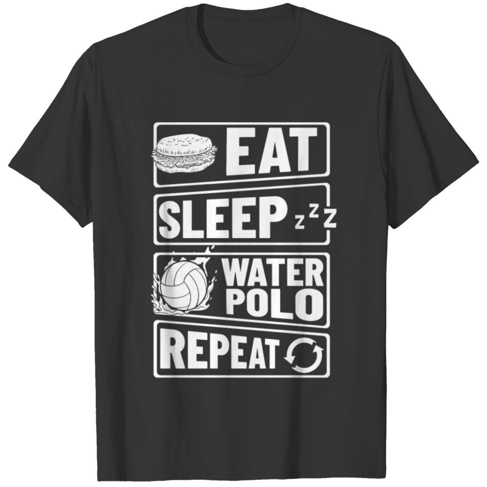 Water Polo Ball Player Cap Goal Game T-shirt
