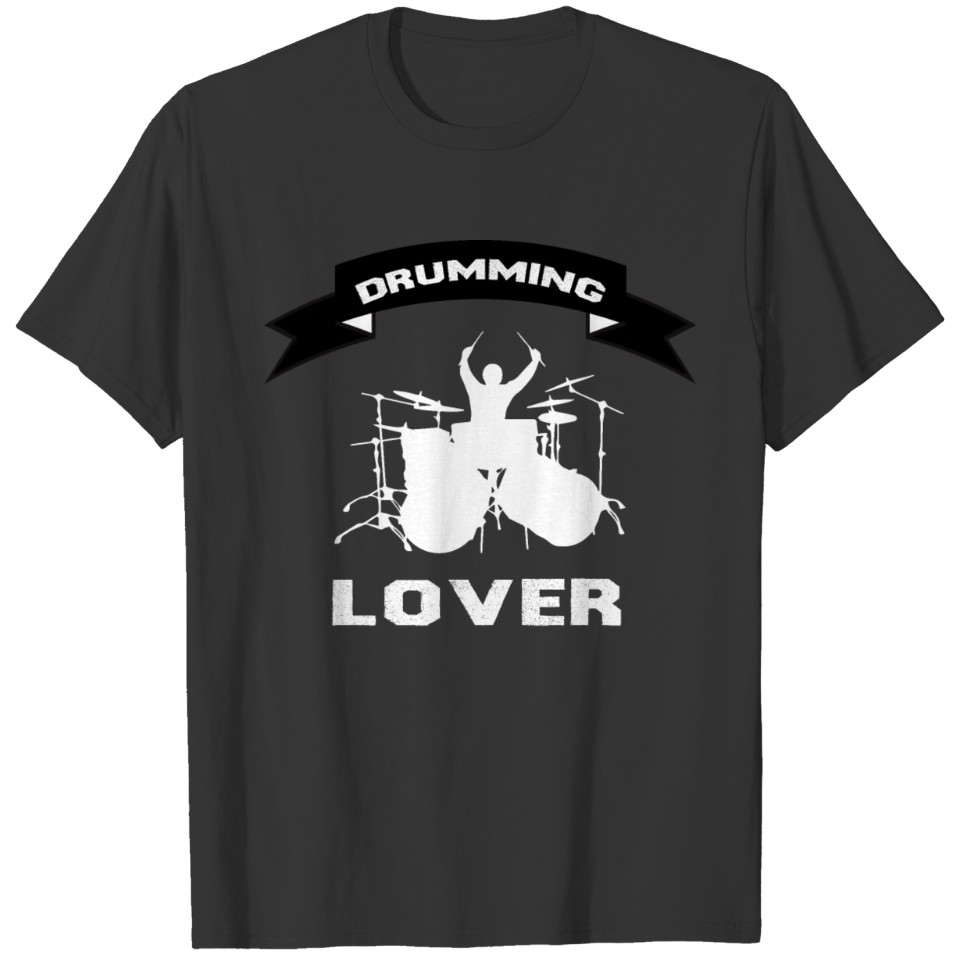 Funny Drummer Art For Men Women Drum Set Drumming T-shirt